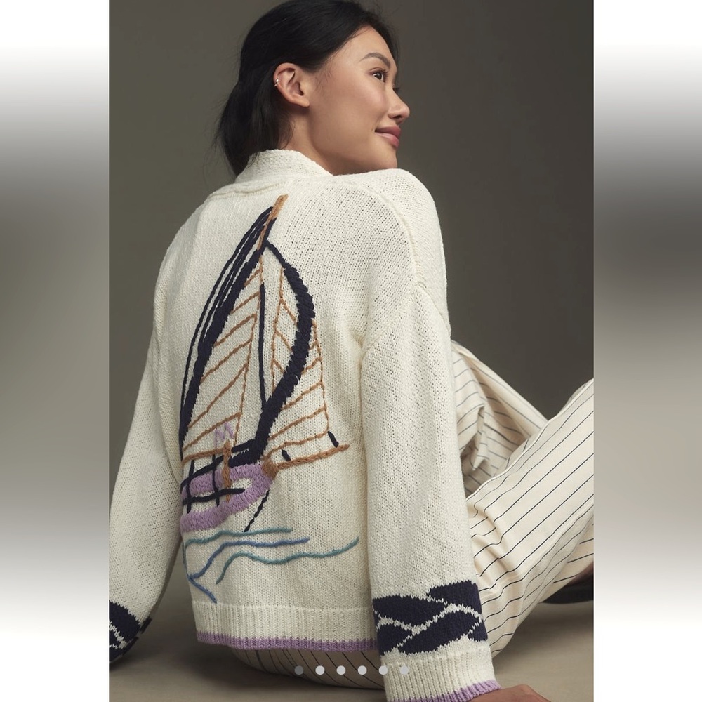 The Maggie Sailboat Cardigan Sweater